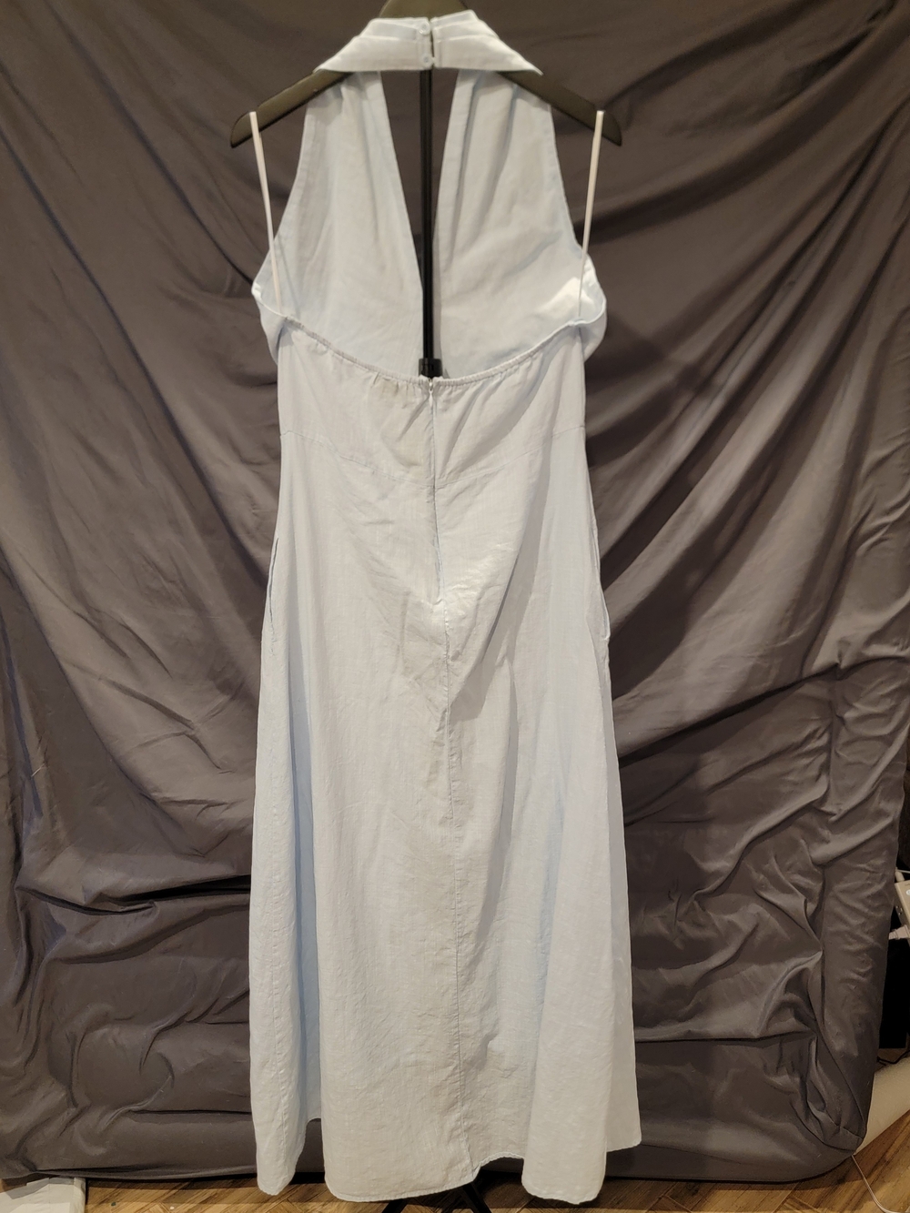 Petal & Pup - Light Blue Deep V Maxi Dress - Linen - Size XL - Picture 6 of 16